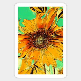 Sun Kissed Sunflower - Green Magnet